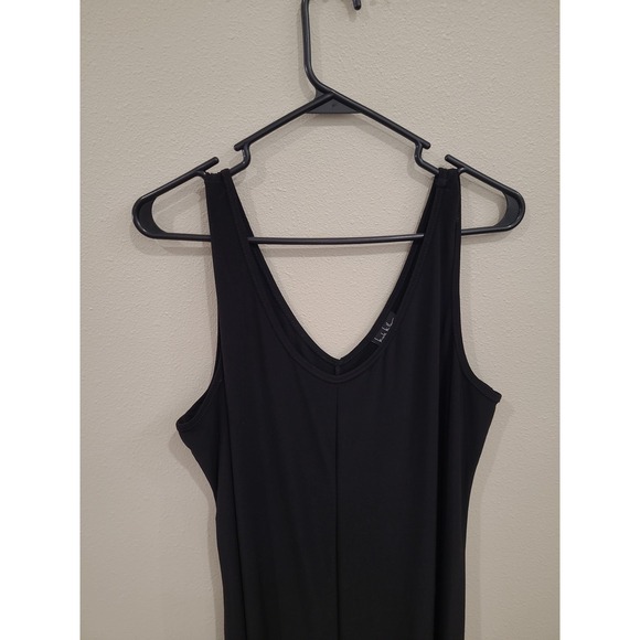 Nicole Miller New York Women SZ‎ XL black jersey knit jumpsuit relaxed fit crop - Picture 4 of 12